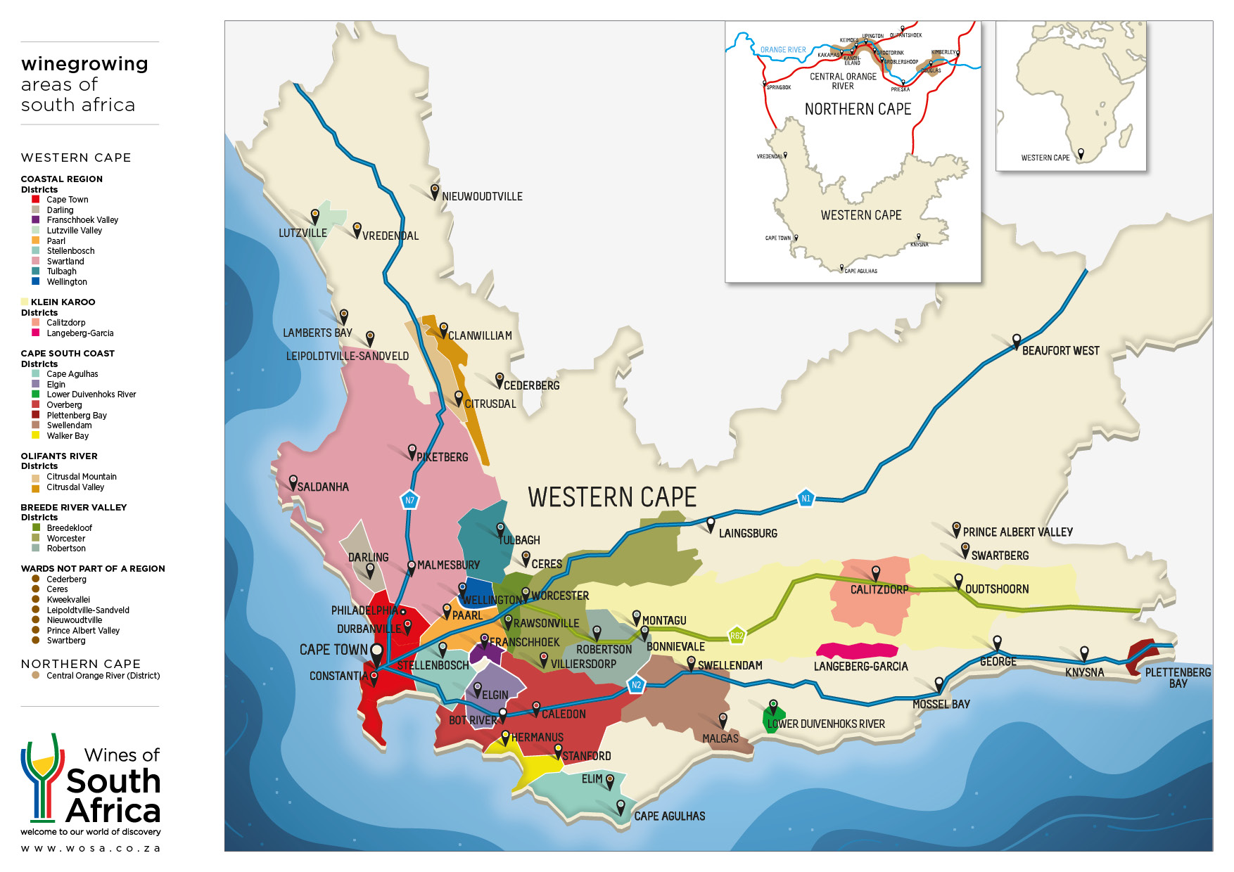 Wine Map South Africa